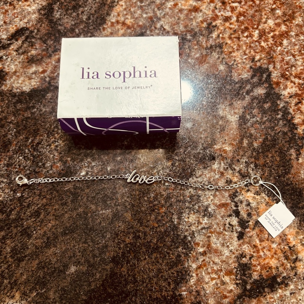 Lia Sophia Silver 'Love' Chain Bracelet
